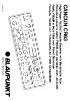 Blaupunkt Cancun-CR-63 - Owners Manual